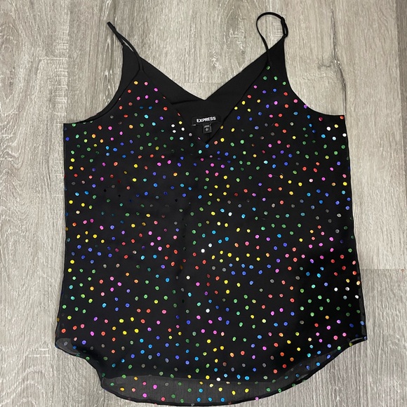Express Tops - Express Women's Black Polka Dot Top
